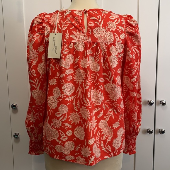 Floral Flowy Top Orange & White Sz XS NEW! - Picture 3 of 4